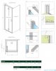 Radaway Nes KDJ B Brushed Gold kabina 80x90 lewa szczotkowane złoto 10025080-99-01L/10039090-01-01